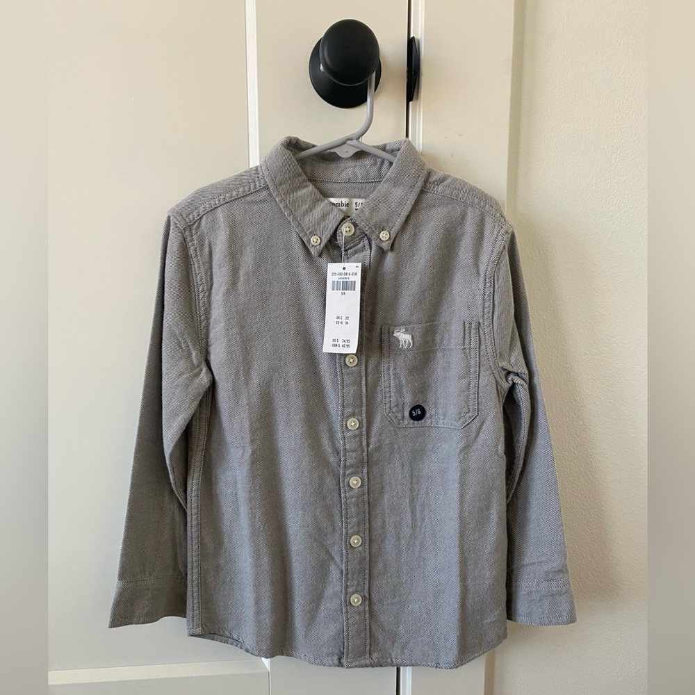 NWT abercrombie kids flannel button up.